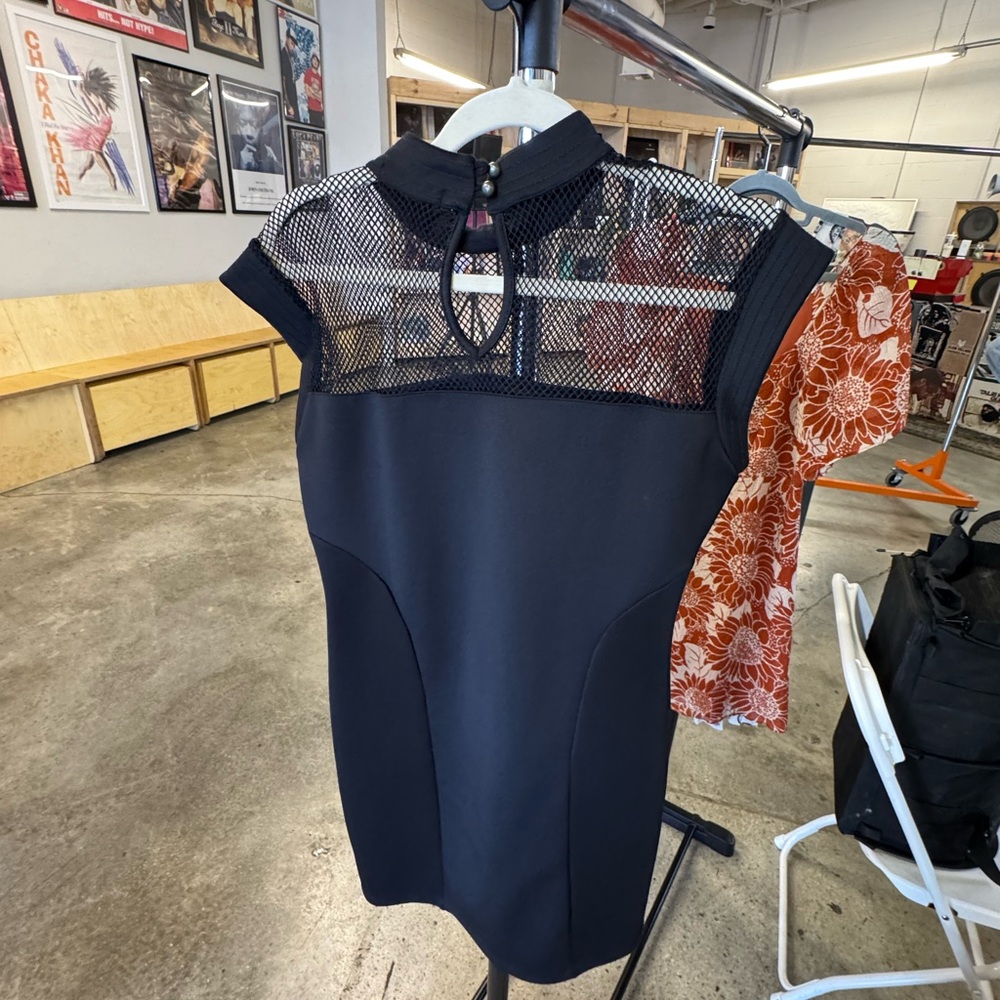 LG - Arden B Black Mesh Panel Dress - Vintage Y2K